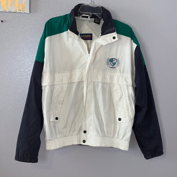 Caesars Exclusively Casino vintage white lightweight hooded windbreaker jacket - Picture 1 of 7
